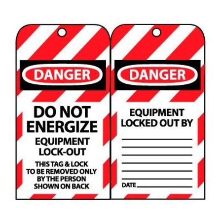 NATIONAL MARKER CO Lockout Tags - Do Not Energize Equipment Lock-Out LOTAG8